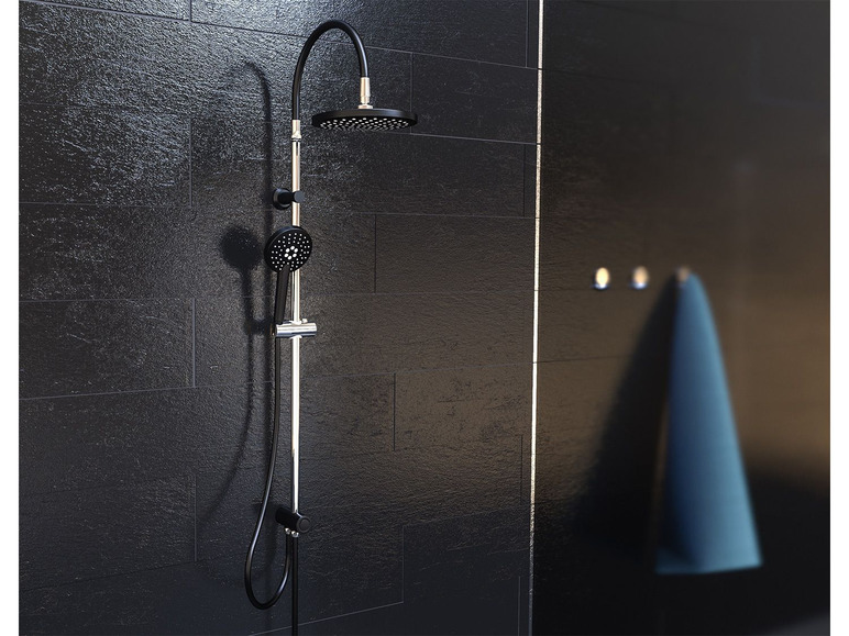 Gehe zu Vollbildansicht: Schütte Duschsystem »Matao Rain«, bewegliche Regendusche und Handbrause, chrom/schwarz - Bild 3