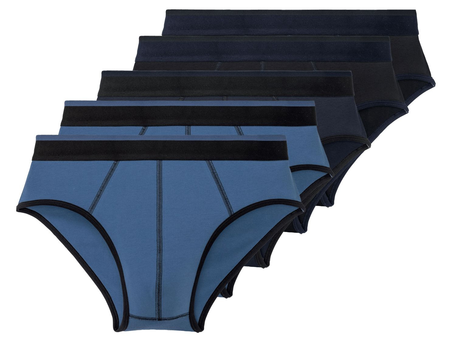 LIVERGY® Slips Herren, 5 Stück, aus Baumwolle und Elas…