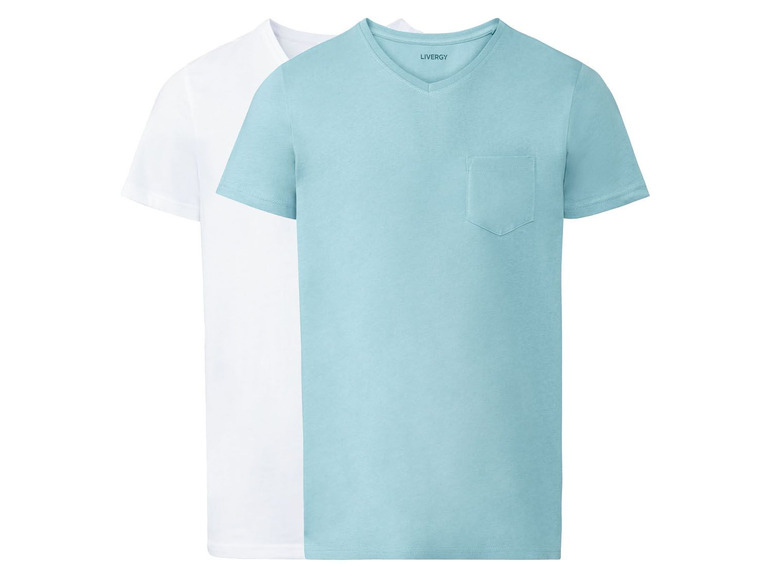 Gehe zu Vollbildansicht: LIVERGY® T-Shirts Herren, 2 Stück, aus reiner Baumwolle - Bild 2