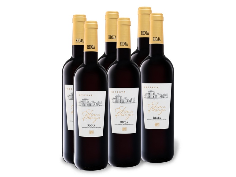 Gehe zu Vollbildansicht: 6 x 0,75-l-Flasche Weinpaket Finca Besaya Rioja Tempranillo Reserva DOC, Rotwein - Bild 1