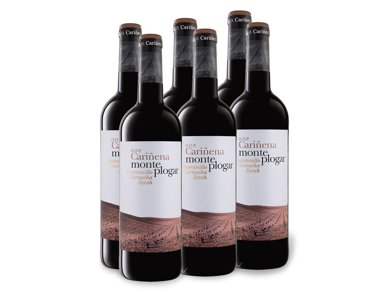Gehe zu Vollbildansicht: 6 x 0,75-l-Flasche Weinpaket Cariñena Monte Plogar DOP trocken, Rotwein - Bild 1