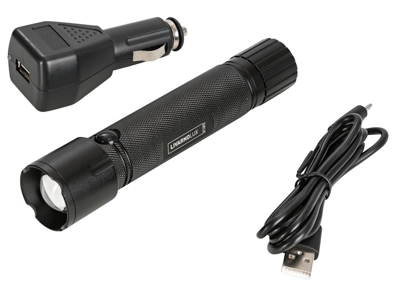 Gehe zu Vollbildansicht: LIVARNO LUX® LED-Taschenlampe, mit Powerbank, 3 Leuchtmodi, Fokussierungsfunktion - Bild 1