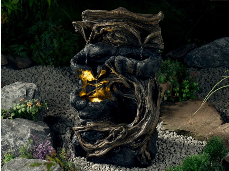 Gehe zu Vollbildansicht: MELINERA® Gartenbrunnen, mit 6 LEDs, warmweißes Licht, mit geräuscharmer Pumpe - Bild 9