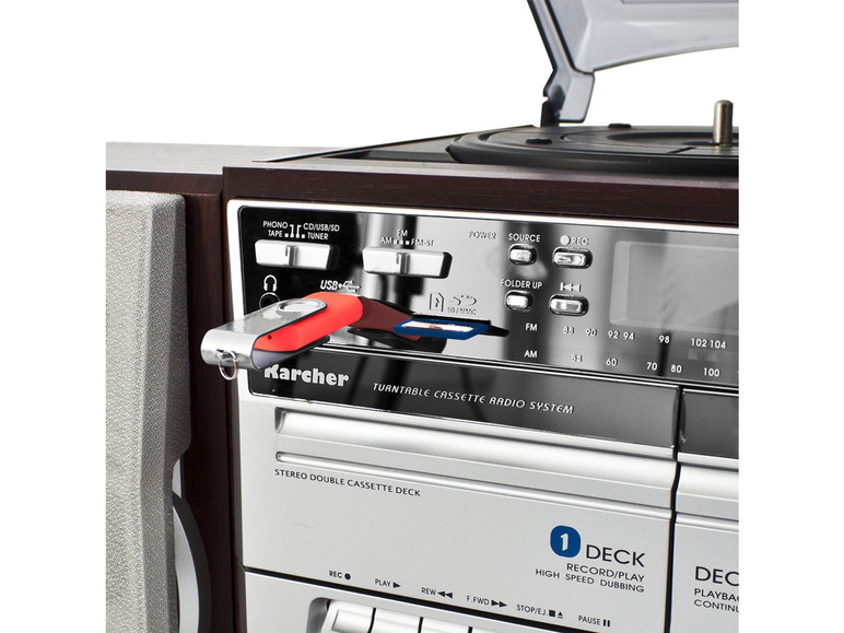 Gehe zu Vollbildansicht: Karcher KA 320 Kompaktanlage mit CD-Player - Radio - Kassette - Plattenspieler - USB / SD - Bild 5