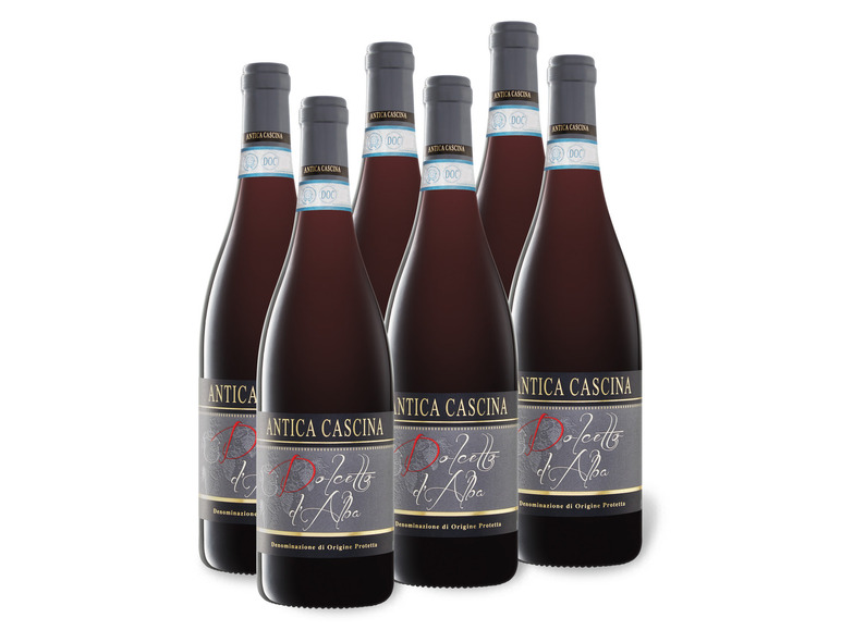 Gehe zu Vollbildansicht: 6 x 0,75-l-Flasche Weinpaket Dolcetto d'Alba DOP trocken, Rotwein - Bild 1