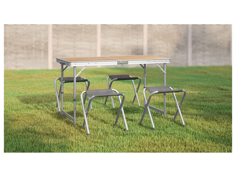 CRIVIT® Klappmöbelset, Tisch mit 4 Hockern, faltbar - Lidl.de