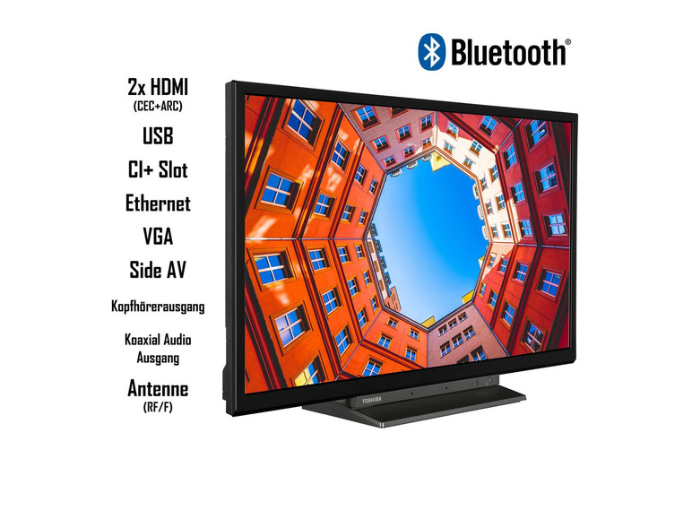 Gehe zu Vollbildansicht: TOSHIBA 24 Zoll Fernseher (HD ready, Smart TV inkl. Prime Video / Netflix, Bluetooth, WLAN, Triple Tuner) - Bild 3