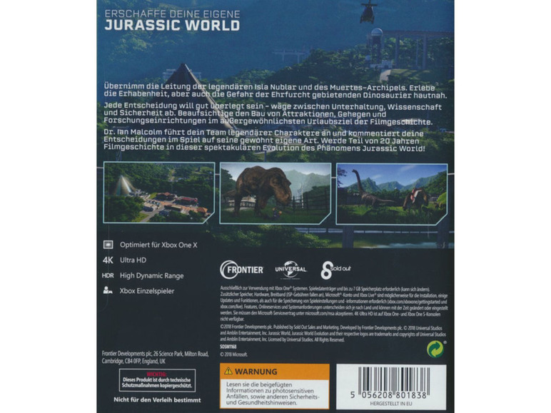 Gehe zu Vollbildansicht: NBG Jurassic World Evolution - Konsole XBox One - Bild 2