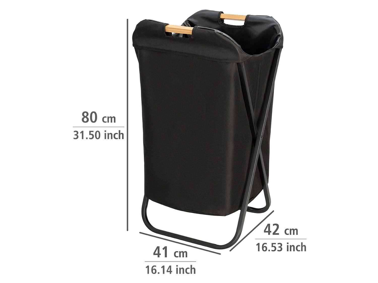 Wenko Wäschesammler »Loft«, 72 l Fassungsvermögen, mit Bambus