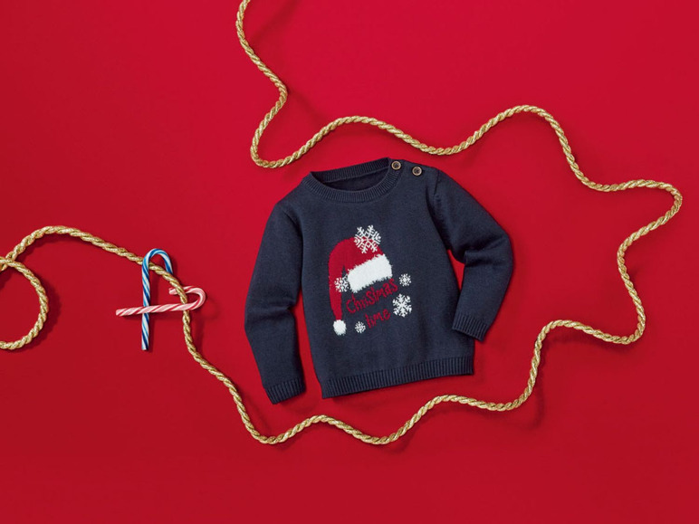 Gehe zu Vollbildansicht: LUPILU® Baby Pullover Jungen, mit Schulterknöpfung - Bild 7