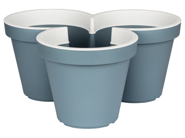 Gehe zu Vollbildansicht: PARKSIDE® Pflanztopf Set, 3-teilig, dreieckig, stapelbar, mit Drainagesystem, in Bicolor-Optik - Bild 5