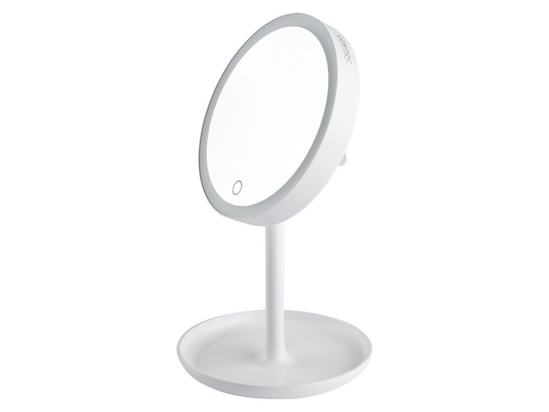Gehe zu Vollbildansicht: SANITAS Kosmetikspiegel, LED, Ø 17,5 cm, mit 5-fach Vergrößerung - Bild 1
