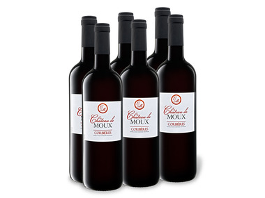 6 x 0,75-l-Flasche Weinpaket Château de Moux Corbières AOP trocken, Rotwein
