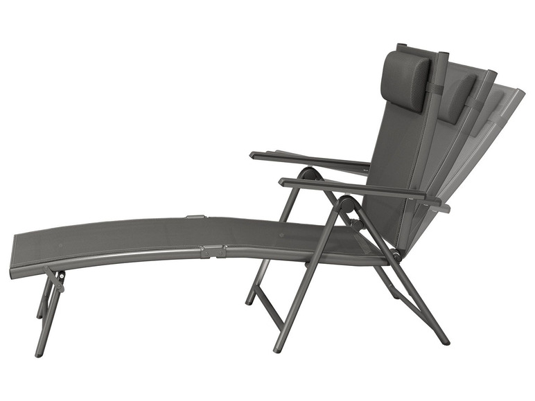 FLORABEST Liegestuhl Houston Aluminium, mit Armlehne Schwarz - Lidl.de