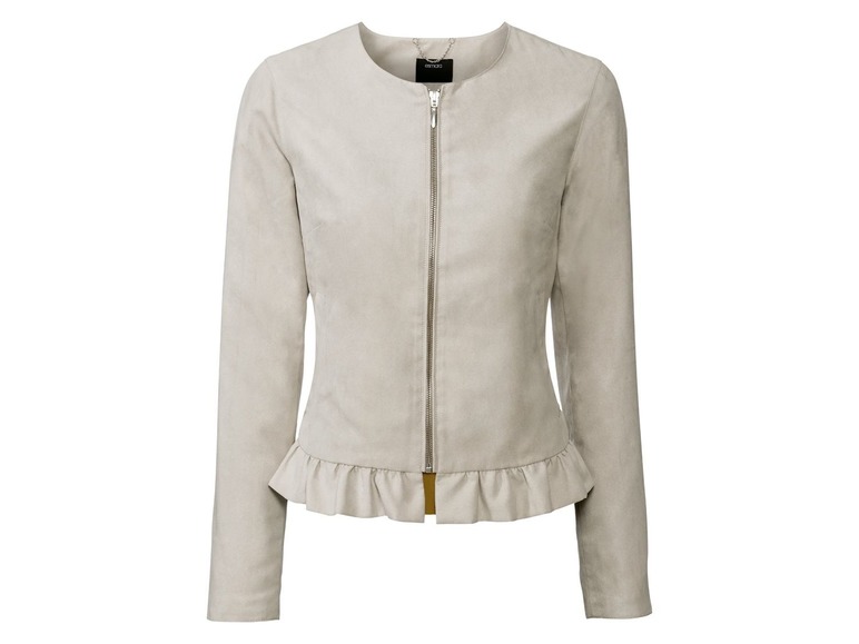Gehe zu Vollbildansicht: ESMARA® Jacke Damen, in Velourslederoptik, seitliche Eingrifftaschen und Reißverschluss - Bild 2