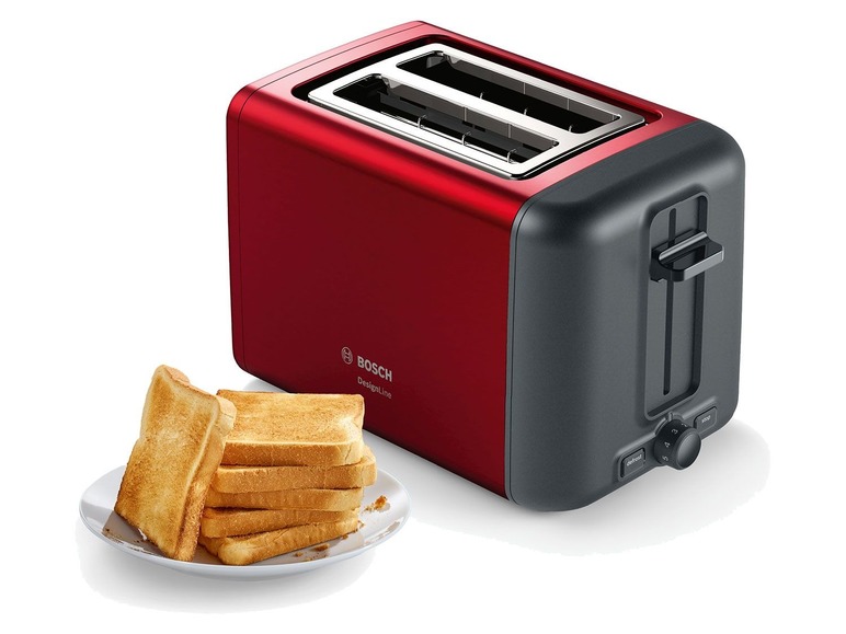 Gehe zu Vollbildansicht: BOSCH Kompakt Toaster, DesignLine, Rot - Bild 2