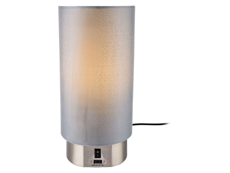 Gehe zu Vollbildansicht: LIVARNO LUX® LED-Tischleuchte, mit USB-Anschluss, Textil-Lampenschirm, warmweißes Licht - Bild 8