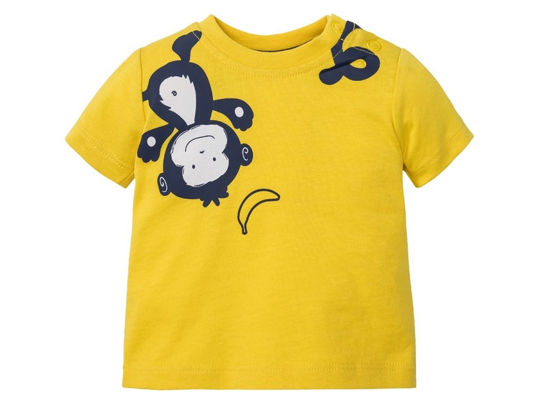 Gehe zu Vollbildansicht: LUPILU® Baby T-Shirt Jungen, 2 Stück, mit Schulterknöpfung, aus reiner Baumwolle - Bild 4