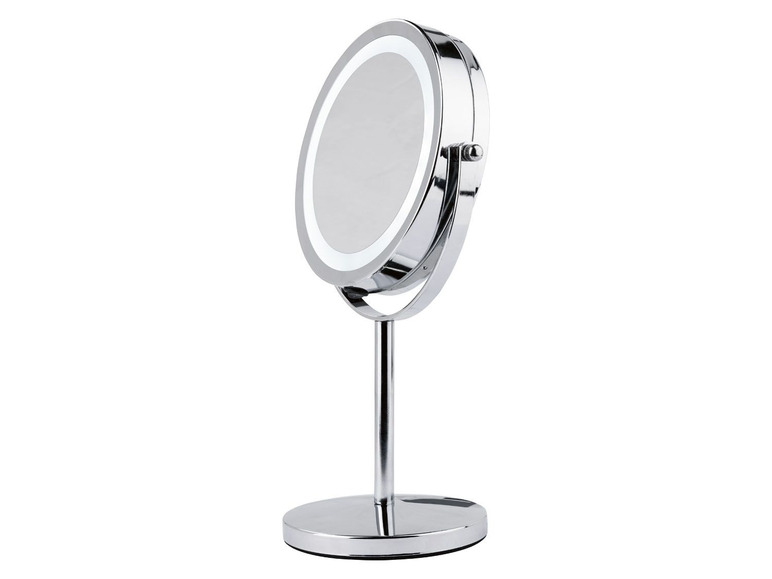 Gehe zu Vollbildansicht: MIOMARE® LED-Kosmetikspiegel, Rand mit LED-Licht, drehbarer Spiegel, 5-fache Vergrößerung - Bild 2