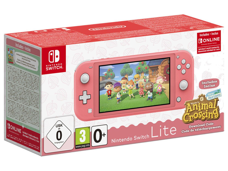 Gehe zu Vollbildansicht: Nintendo Nintendo Switch Lite Koralle & Animal Crossing: New Horizons-Edition - Bild 1
