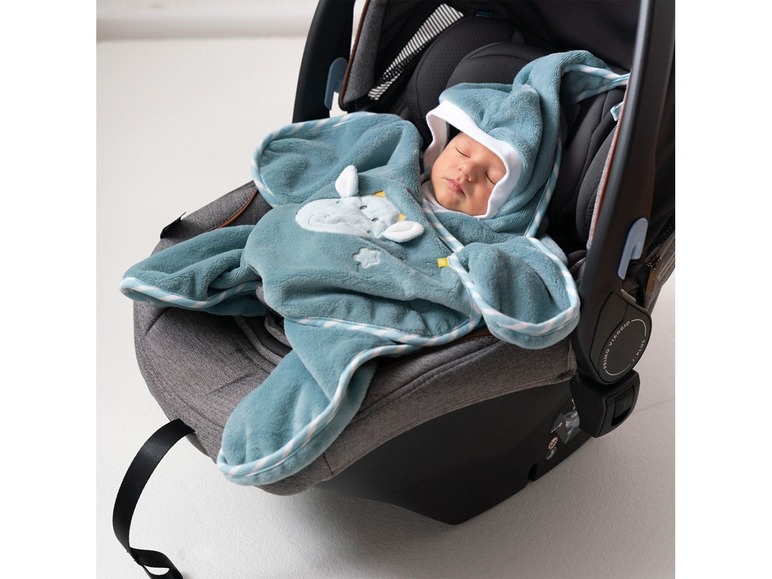 Gehe zu Vollbildansicht: Fehn Einschlagdecke »Drache«, kuschelige Babydecke passend für Babyschalen & Autositze - Bild 4