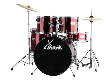 XDrum Semi 22 Standard Schlagzeug Set Lipstick Red inkl. Schule + DVD