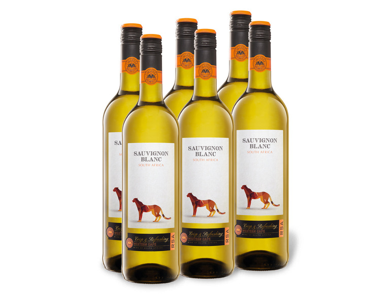 Gehe zu Vollbildansicht: 6 x 0,75-l-Flasche Weinpaket CIMAROSA Sauvignon Blanc Südafrika trocken, Weißwein - Bild 1
