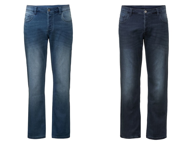 Gehe zu Vollbildansicht: LIVERGY® Sweat Denim Herren, in Jeans-Optik, 5-Pocket-Style. mit Baumwolle und Elasthan - Bild 1