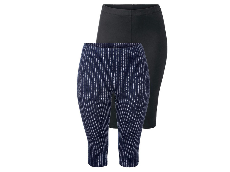 ESMARA® Leggings Damen, 2 Stück, in Capri-Länge