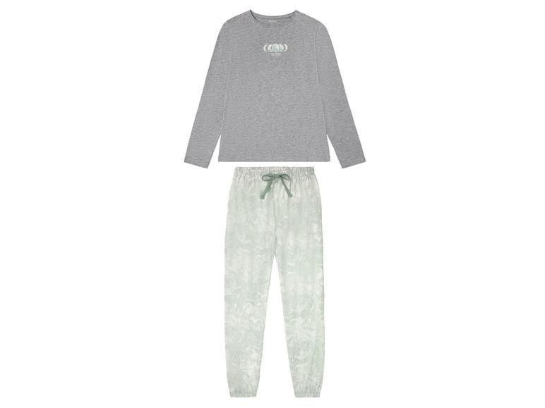 ESMARA® Damen Pyjama, mit Print, mit Baumwolle