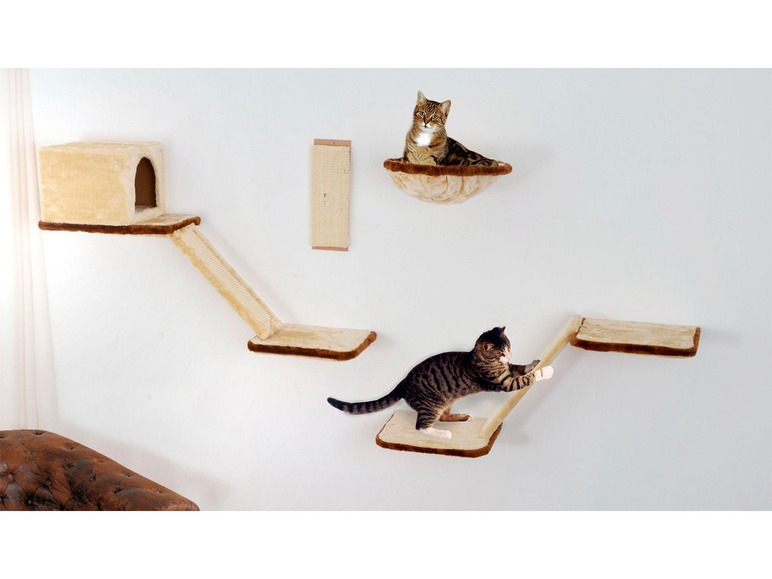 Gehe zu Vollbildansicht: SILVIO design Katzen-Kletterwand mit Treppe, 8-teilig, individuelle Anbringungsmöglichkeit - Bild 3