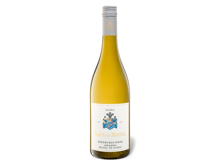 Gehe zu Vollbildansicht: Baron von Maydell Spätburgunder Blanc de Noirs QbA trocken, Weißwein 2019 - Bild 1