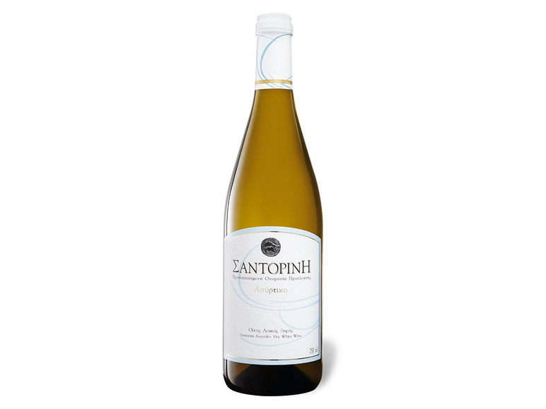 Gehe zu Vollbildansicht: Asyrtiko Santorini PDO trocken, Weißwein 2019 - Bild 1
