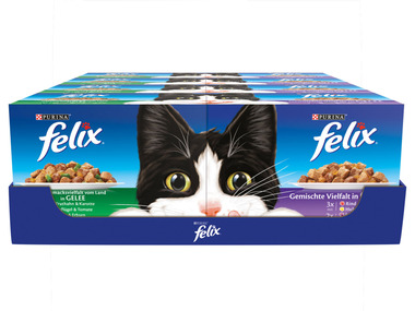 FELIX Gemischte Vielfalt Katzenfutter nass, Sorten-Mix, 8erPack (8 x 10 x 100g)