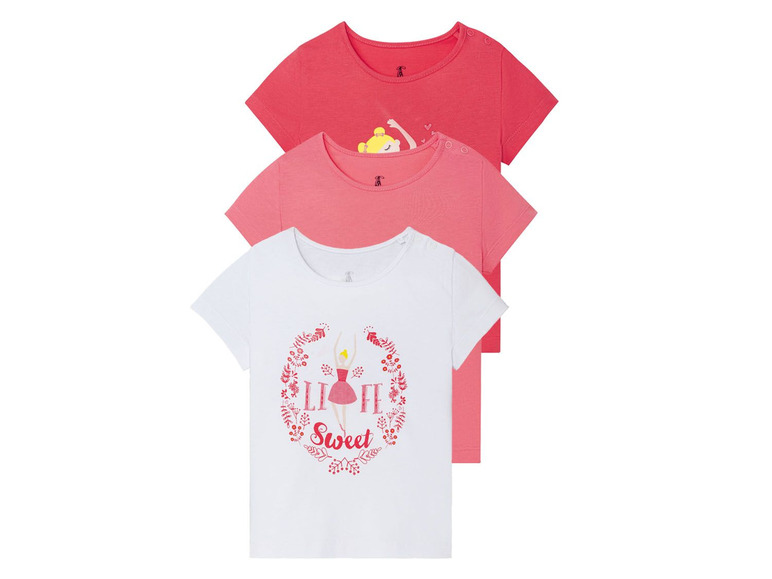 Gehe zu Vollbildansicht: LUPILU® Kleinkinder T-Shirts Mädchen, 3 Stück, mit Print - Bild 27