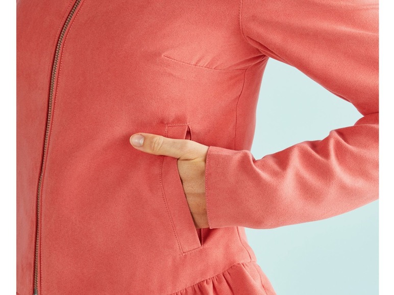 Gehe zu Vollbildansicht: ESMARA® Jacke Damen, in Velourslederoptik, seitliche Eingrifftaschen und Reißverschluss - Bild 10