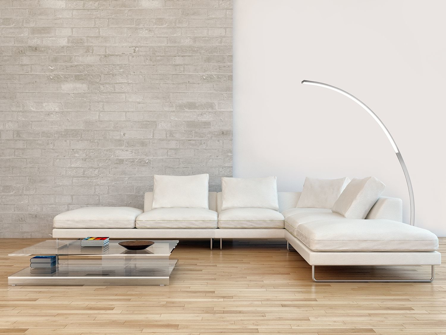 LIVARNO LUX® LED-Stehleuchte, stufenlos dimmbar, aus gebürstetem