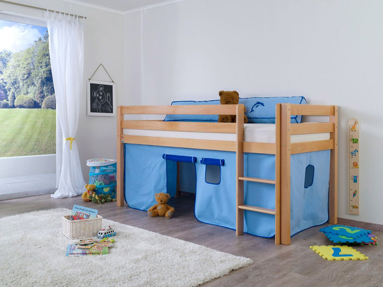 Gehe zu Vollbildansicht: Relita Halbhohes Spielbett Hochbett Kinderbett ALEX mit Stoffset - Bild 10