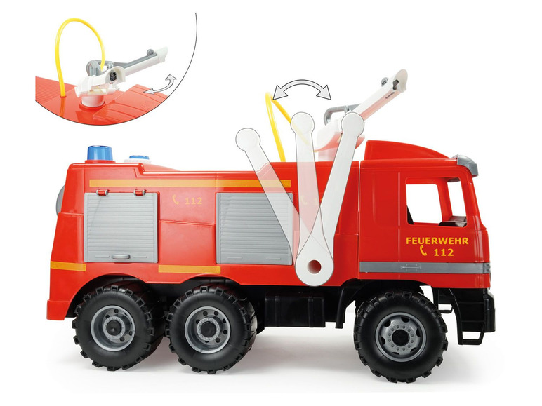 Gehe zu Vollbildansicht: LENA® GIGA TRUCKS Feuerwehr »Actros«, mit 12 Aufklebern, mit 8 Meter Strahl, ab 3 Jahren - Bild 3