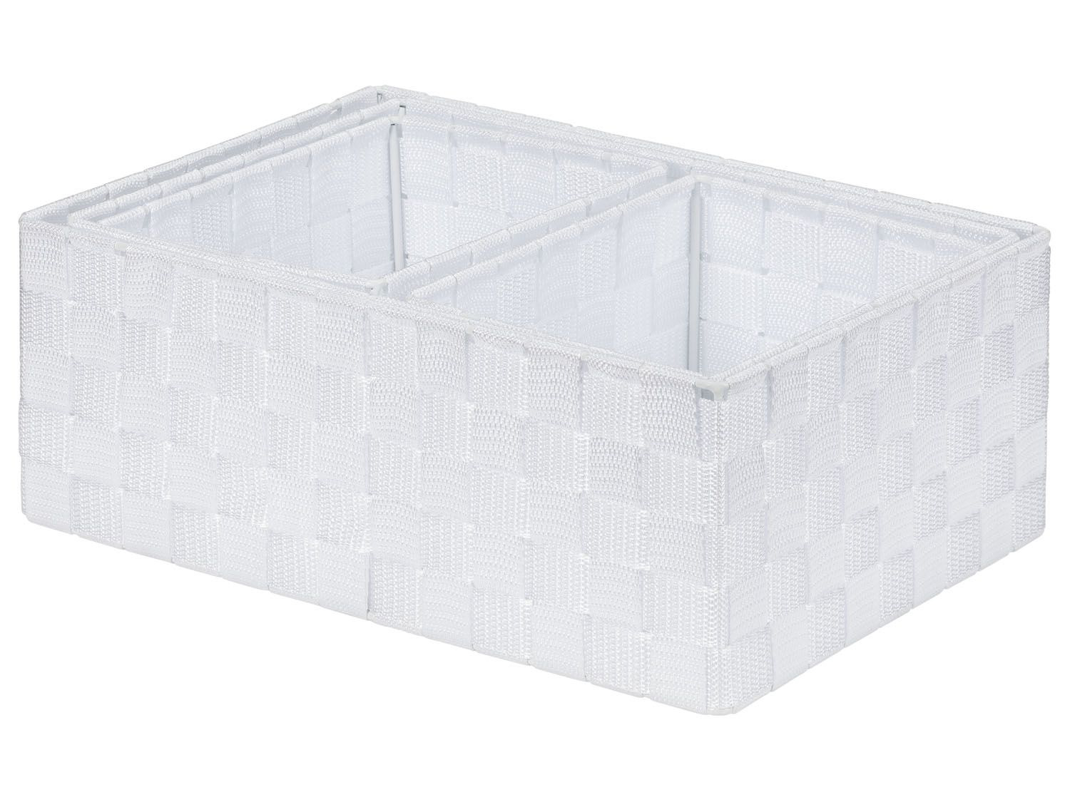 LIVARNO LIVING® Aufbewahrungskörbe, 4 Stück, mit Innenrahmen aus Metall