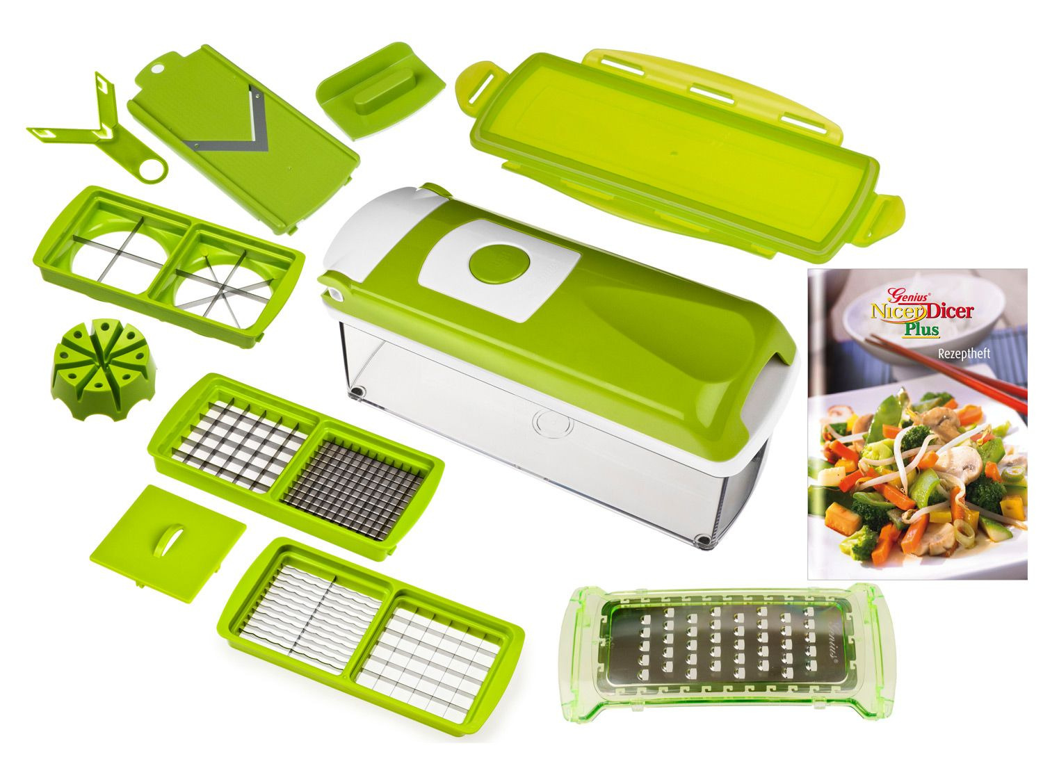 Genius Nicer Dicer »Plus«, 12teilig, 1,5 l Auffangbehälter, 5 Einsätze