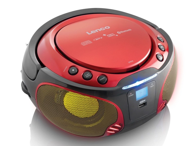 Gehe zu Vollbildansicht: Lenco SCD-550 Tragbarer CD-Radiorekorder mit MP3, USB, Bluetooth und Lichteffekten - Bild 5