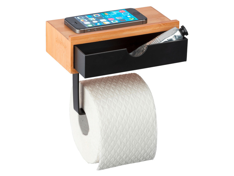 Gehe zu Vollbildansicht: Wenko Toilettenpapierrollenhalter »Bambusa«, mit Schublade - Bild 2