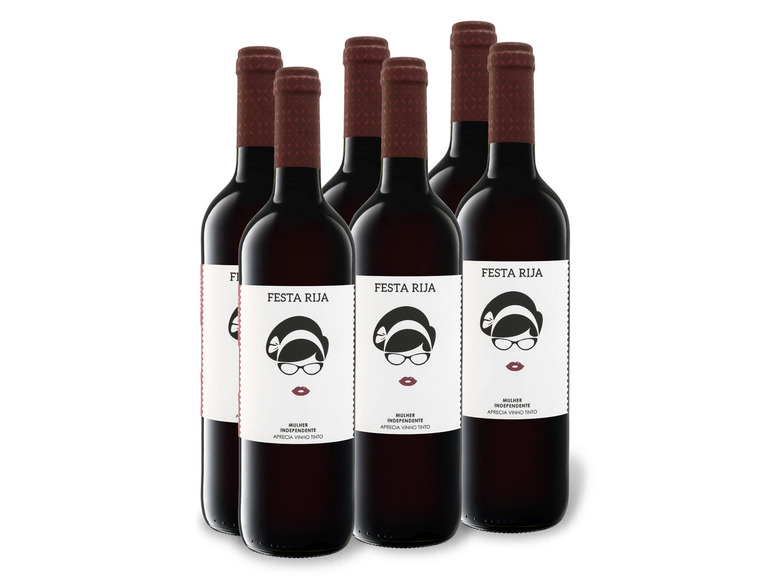 Gehe zu Vollbildansicht: 6 x 0,75-l-Flasche Weinpaket Festa Rija Vinho Regional Tejo trocken, Rotwein - Bild 1