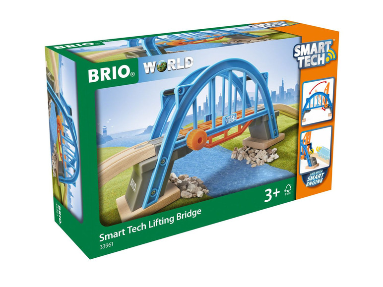 Gehe zu Vollbildansicht: BRIO 33961 »Smart Tech Hebebrücke«, 3-teilig, mit 2 aufsteigenden Holzschienen, ab 3 Jahren - Bild 5