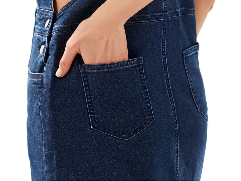 Gehe zu Vollbildansicht: ESMARA® Jeans Latzrock Damen, mit verstellbaren Trägern - Bild 4