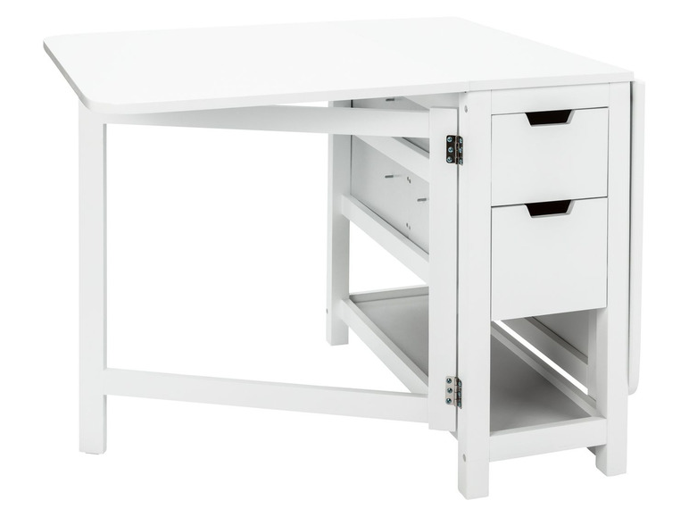 LIVARNO LIVING® Klapptisch, mit Ablage und 4 Schubladen, 2 klappbare