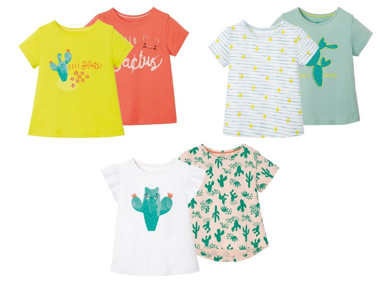 Gehe zu Vollbildansicht: LUPILU® Kleinkinder T-Shirts Mädchen, 2 Stück, aus Baumwolle - Bild 1