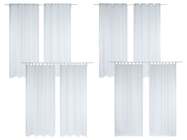 Gehe zu Vollbildansicht: MERADISO® Gardinen, 2-teilig. 140 x 260 cm, transparent, mit Ösen oder Schlaufen - Bild 1