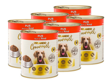ORLANDO Gourmet Hundenassnahrung Pur reich an Rind, 6 x 800 g